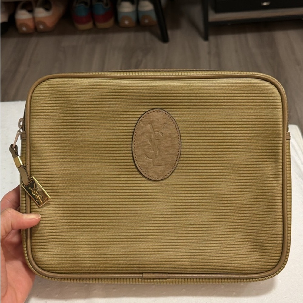 Yves Saint Laurent Beige Toiletry Bag